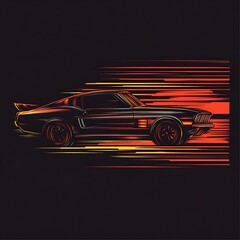 Obraz premium Abstract Illustration of a Fast Car, Graphic Design