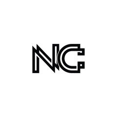 Obraz premium NC monogram logo design letter text name symbol monochrome logotype alphabet character simple logo