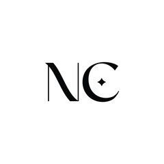 Fototapeta premium NC monogram logo design letter text name symbol monochrome logotype alphabet character simple logo