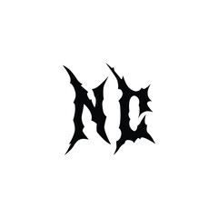 NC monogram logo design letter text name symbol monochrome logotype alphabet character simple logo