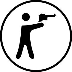 Shooting in standing position icon style