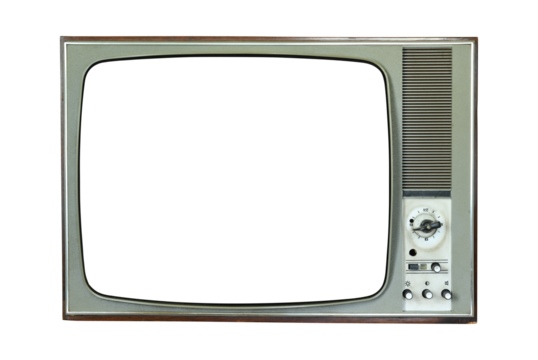 Old tv on isolated. Retro technology concept. Blank screen for text.