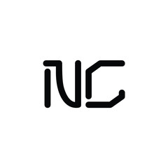 NC monogram logo design letter text name symbol monochrome logotype alphabet character simple logo