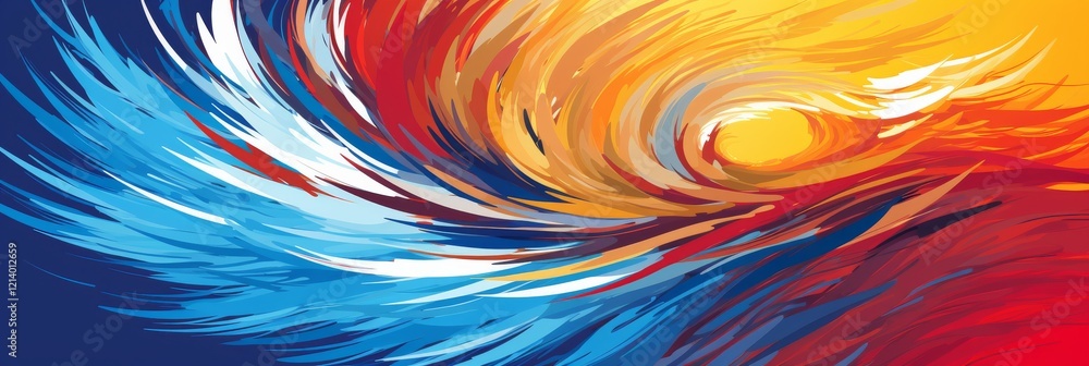 Poster vibrant swirls of color create a captivating abstract masterpiece in motion. generative ai