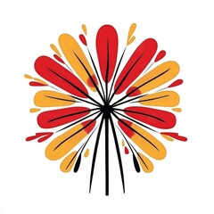 Abstract Red and Gold Flower Design