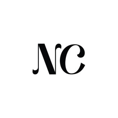 NC monogram logo design letter text name symbol monochrome logotype alphabet character simple logo