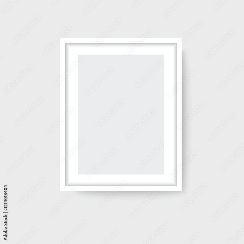 Poster 3d photo frame. picture frames for paintings or photographs hanging on a wall. mockup design. realis