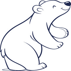 Obraz premium Vector silhouette image of a polar bear