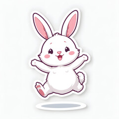 Obraz premium Energetic Hopping Bunny