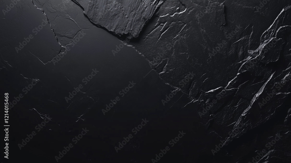 Poster black marble texture with subtle veins creating an elegant and sophisticated background