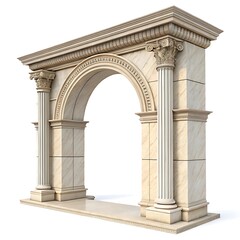 Obraz premium Classic antique gate with pillars isolated on transparent background