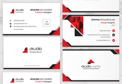 Red And Black Business Card