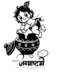 Happy Janmashtami Social Media Template For Instagram Post Feed