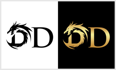 logo dragon letter D vector d...