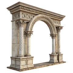 Obraz premium Classic antique gate with pillars isolated on transparent background