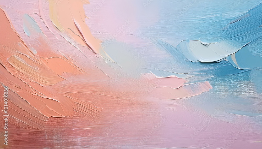 Poster abstract pastel oil paint with soft texture on canvas background with copy space.