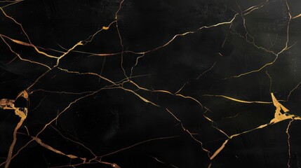 Black Marble with Golden Veins