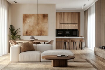 Modern Minimalist Living Room Apartment Design Interior