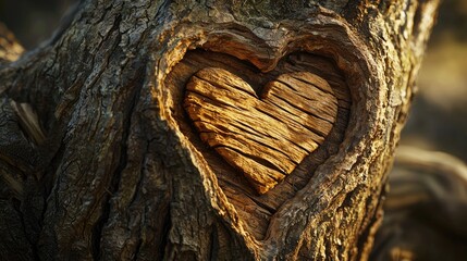 Heart Carved in an Ancient Tree Symbol of Nature's Enduring Love