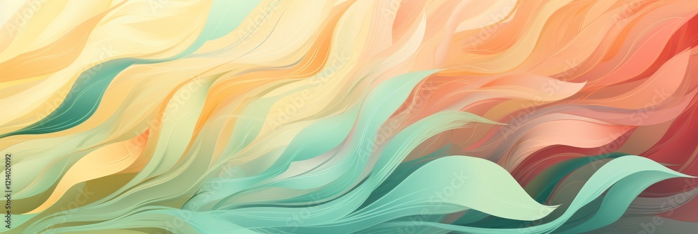 Aufkleber flowing colors create a serene atmosphere in abstract digital artwork. generative ai