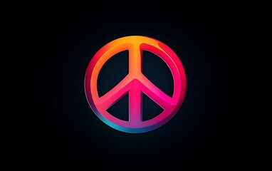 Colorful peace symbol graphic, abstract design, digital art, symbol of peace, ideal for social media or digital projects
