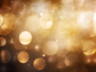 Obraz premium the AI Image Generator, Golden Bokeh Lights Abstract Background with Artistic