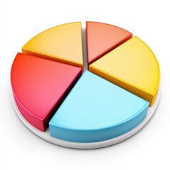 3D Pie chart infographics presentation. Colorful pie chart representing data distribution and analysis visually.