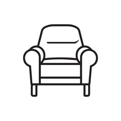 Armchair black Icon and white background.