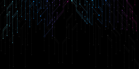 Technical background. Data, connection, digital, industrial, technology conceptual abstract dark background.