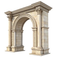 Obraz premium Classic column arch isolated on transparent background
