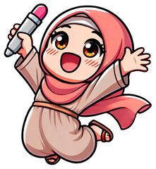 Happy Muslim Kids Cartoon