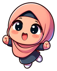 Happy Muslim Kids Cartoon