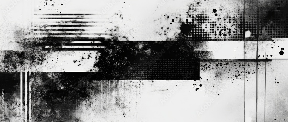 Poster abstract texture combining grunge and halftone patterns. dark grays and muted earth tones blend seam
