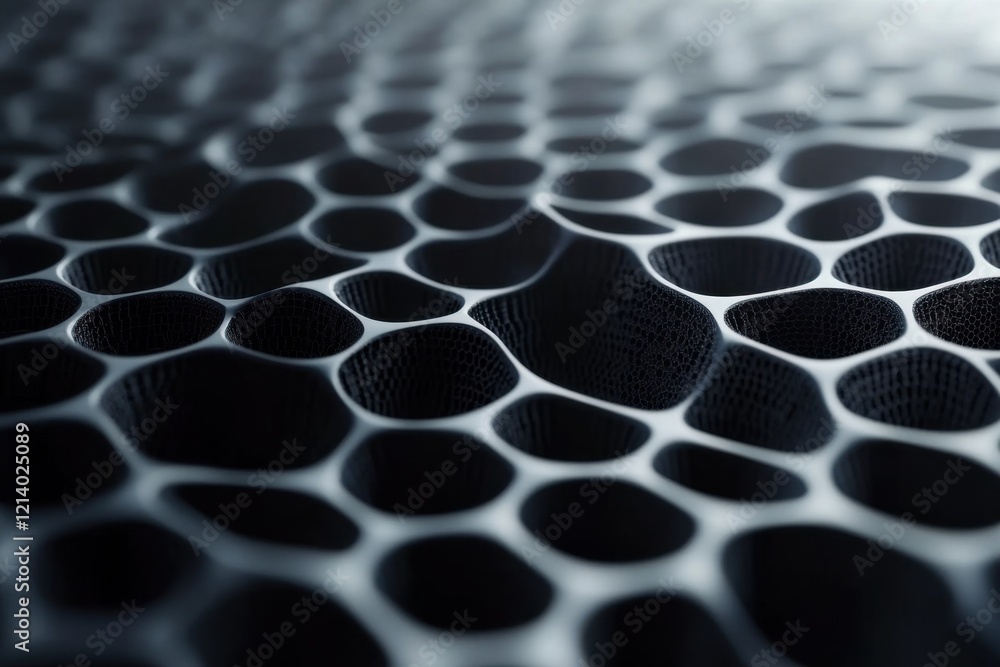 Poster future-oriented black honeycomb abstract backdrop. generative ai