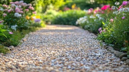 Calming Gravel Pathway with Natural Lighting