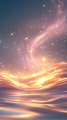 Abstract Pastel Gradient Waves With Sunset Light