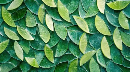 Fototapeta premium Abstract Green Glass Leaves Pattern Background.
