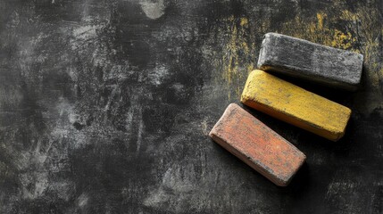 Charcoal Drawing Tools on Artistic Board with Textures