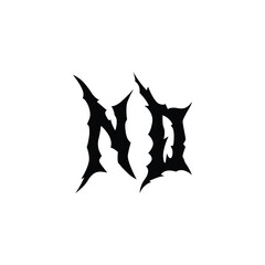 ND monogram logo design letter text name symbol monochrome logotype alphabet character simple logo
