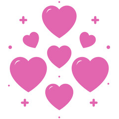 Seamless Pattern with Pink Hearts