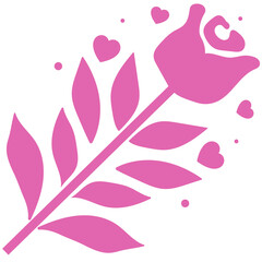 Stylized Rose with Hearts