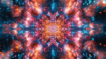 Abstract Cosmic Nebula Colorful Light Burst