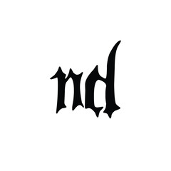 ND monogram logo design letter text name symbol monochrome logotype alphabet character simple logo