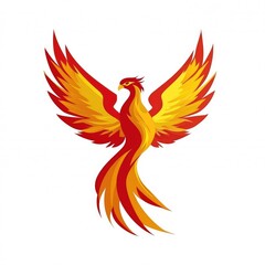 Obraz premium Majestic Phoenix Bird Fiery Wings and Rebirth Symbol