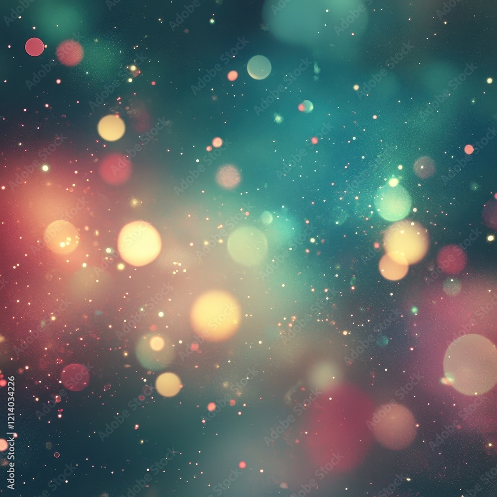 Poster dreamy bokeh background with sparkling lights and soft color gradients.