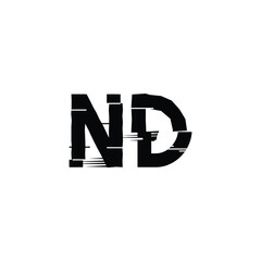 Obraz premium ND monogram logo design letter text name symbol monochrome logotype alphabet character simple logo