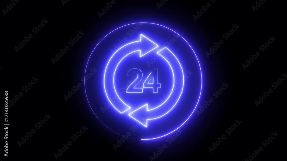 Aufkleber clock counting down 24 hour day fast speed. clock with moving arrows. analog watch icon concept anim