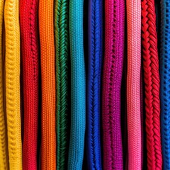 Colorful Threads Displayed in an Array of Vibrant Hues and Textures