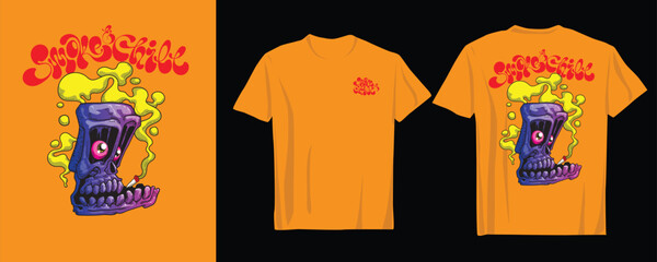 marijuana-themed graphic with a cool and edgy vibe. Designed to stand out on t-shirts or other apparel