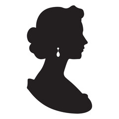 Minimalist Vector Art Black Princess Girls Silhouette In White Background